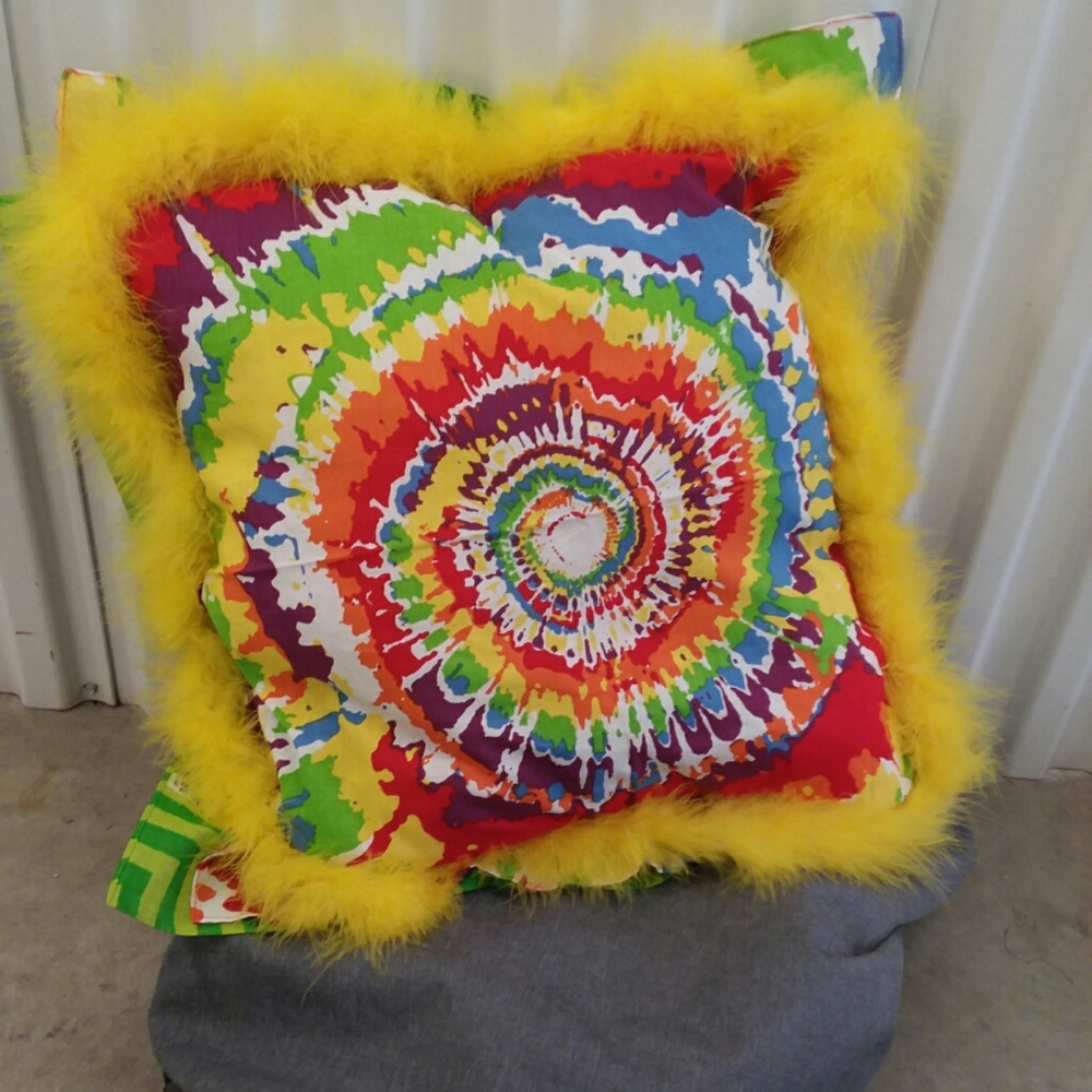 Available soon .Reversible watermelon and graffiti pillow